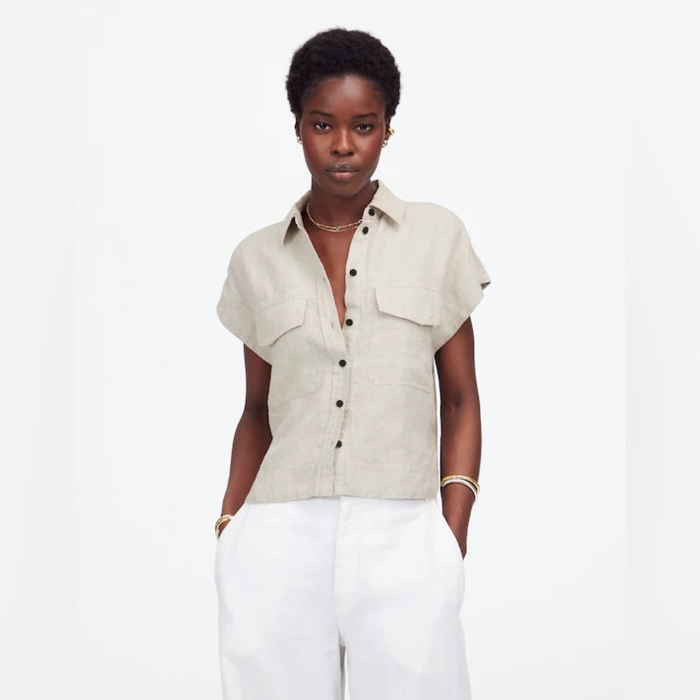 Madewell Boxy Cargo-Pocket Button-Up Shirt